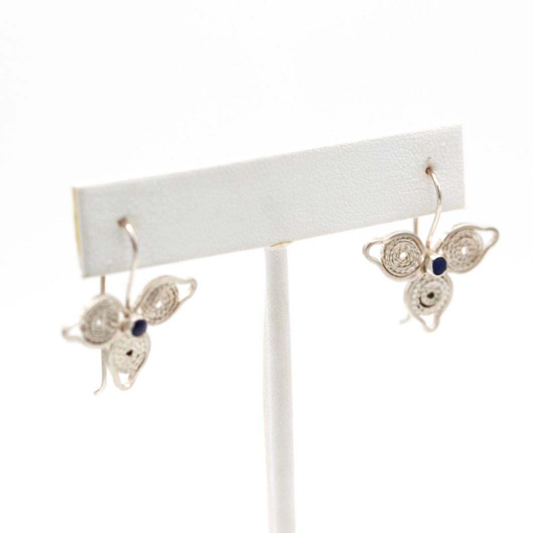 Boucles d'oreilles - Fleurs bleutées