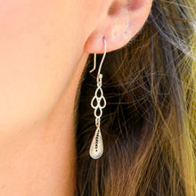 Load image into Gallery viewer, Earrings - Quartet of drops and feather
